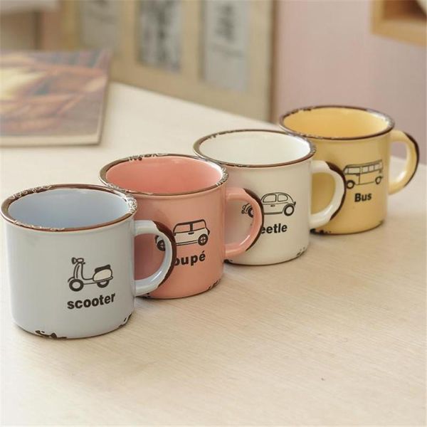 

mugs imitation enamel cups ceramic cute classic nostalgic creative lover coffee mug drinkware europe style tea cup