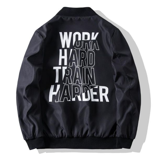 

men's jackets bomber jacket men fashion casual letter printing coat autumn outwear stand slim military, Black;brown