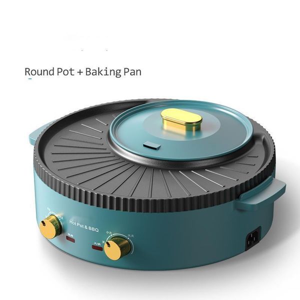 

electric skillets european standard oven korean non stick barbecue pot multifunctional machine dual purpose