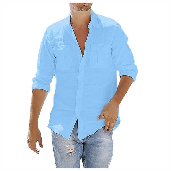 

men's casual shirts 2021 cotton shirt autumn long sleeve cardigan stand collar camicias plus size button up male clothes, White;black