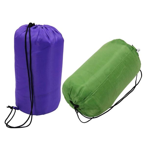 

2x single camping waterproof suit case envelope sleeping bag purple & green bags