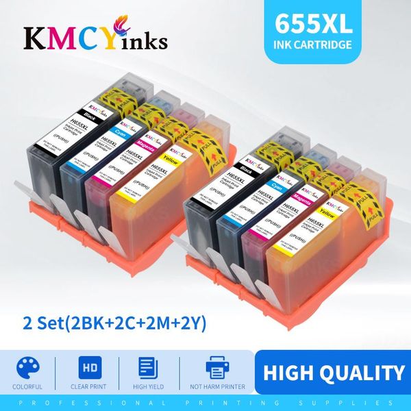 

ink cartridges kmcyinks compatible for 655 refillable cartridge full deskjet 3525 5525 4615 4625 4525 6520 6525 6625 printer