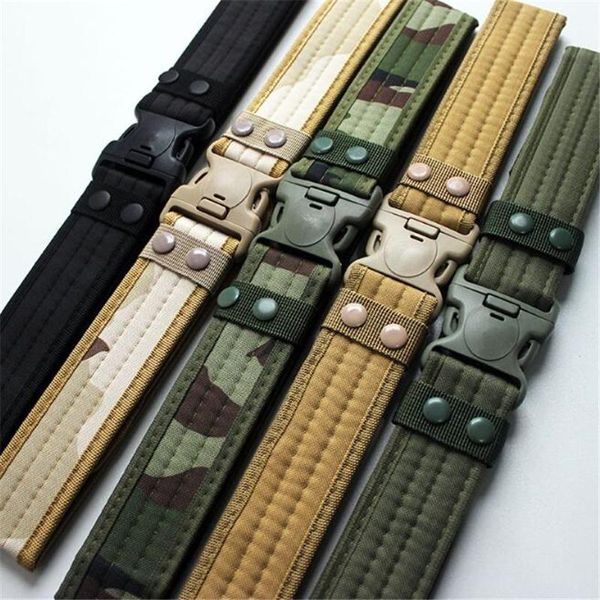 

inch tactical belt durable canvas material hunting outdoor utility adjustable waistband waist support, Black;gray