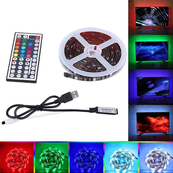 

non waterproof 4x50cm 2x50cm+2x100cm 5v usb rgb led strip light smd fairy tv back lighting 44key remote kit strips