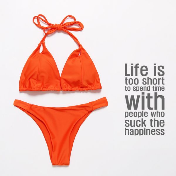 

2021 new solid color low waist pants split bikini, White;black