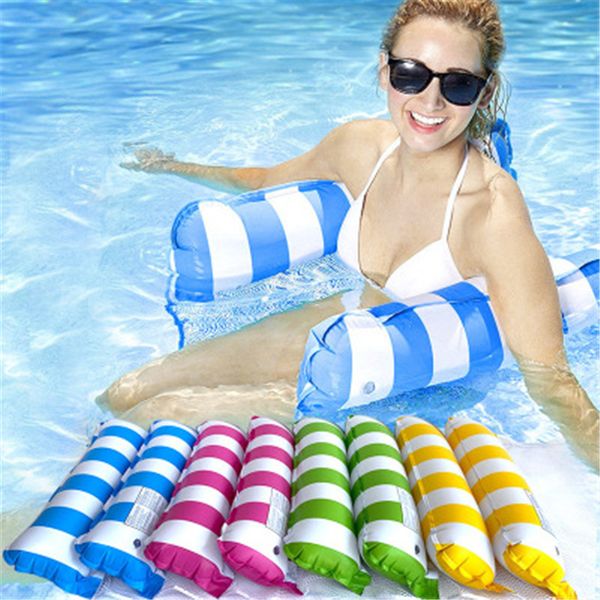 

130-73cmfashion inflatable floating water hammock lounge bed chair summer kickboards pool float swimming pool inflatable bed beach