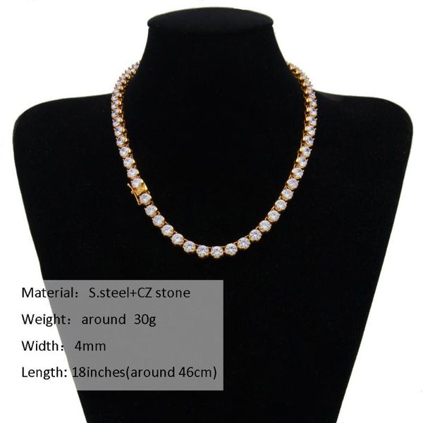 

bangle high grade color preserving claw set with 4mm row of zircon necklace steel tennis, Black