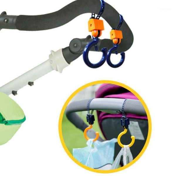 

2pcs/set baby hanger stroller hooks rotate 360 degree mommy bag hook toddler accessories for cart carriage pram hanging bags parts &1