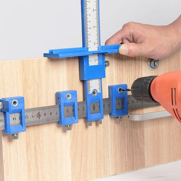 

professional hand tool sets cabinet hardware jig adjustable punch locator drill guide sleeve woodworking drilling dowelling for door handles