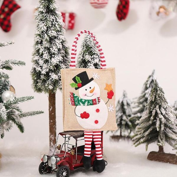 

gift wrap ultra-durable reliable snowman christmas wrapping pouch fabric xmas bag fine workmanship party decoration
