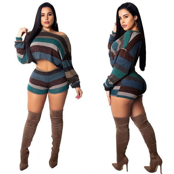 

fashionable autumn temperament women's printed shorts suit, White