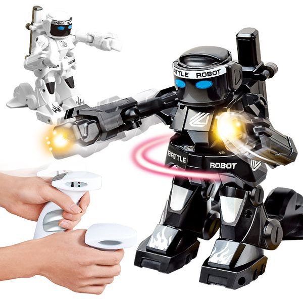 

2.4g body sense battle remote control robot rc intelligent robot combat toys for kids gift toy with box light and sound boxer