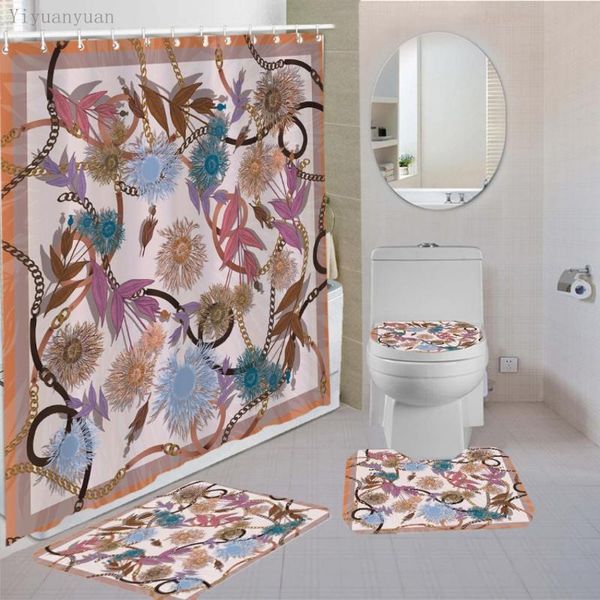 

shower curtains classic european pattern bathroom curtain waterproof polyester luxury bath set mats rug decor