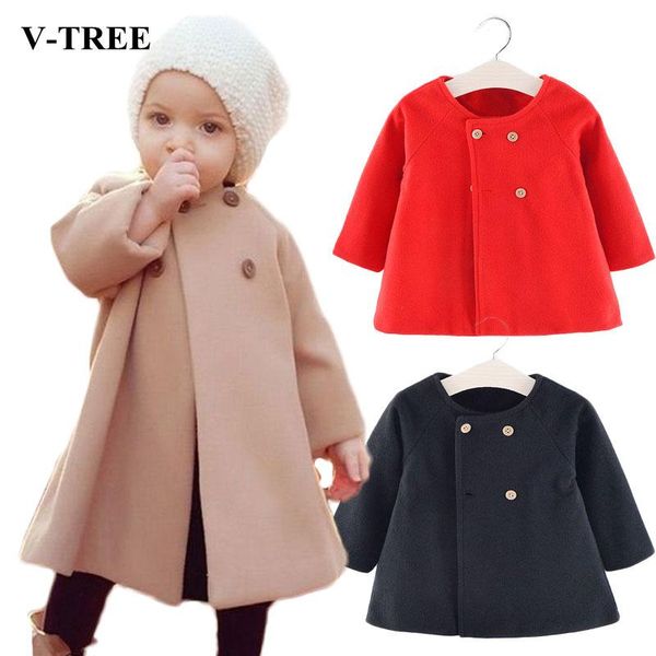 

jackets winter coat for girls thicken wool jacket baby girl clothes children outerwear kids trench toddler clothing, Blue;gray