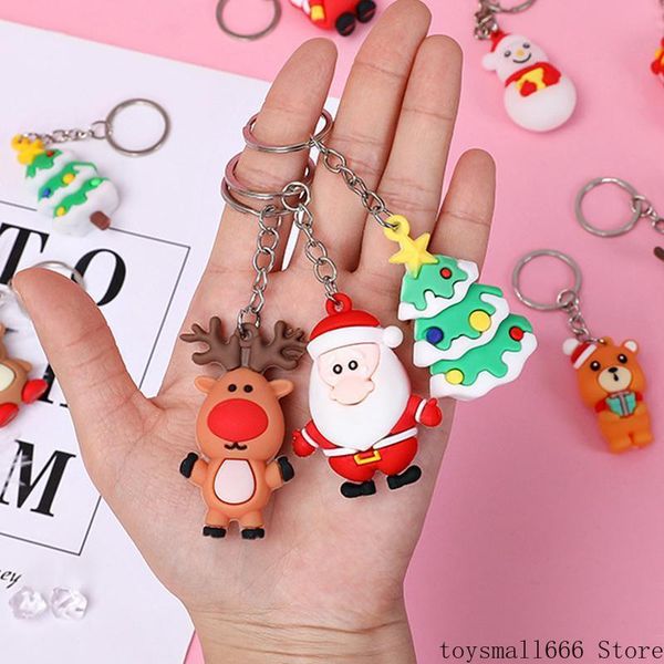 

cartoon christmas key chain doll key ring gift fidget toys for women girls bag pendant figure charms key chains jewelry