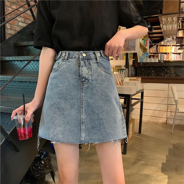 

skirts denim skirt with big hip, thigh and buttock. it's size, thin loose. a-shape, fat pear shaped, mm, Black