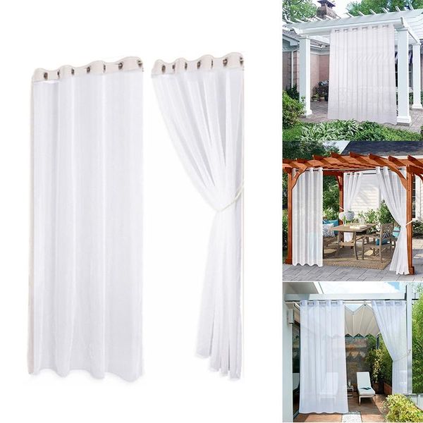 

curtain & drapes 2pcs outdoor for patio detachable easy hanging waterproof sheer porch garden gazebo
