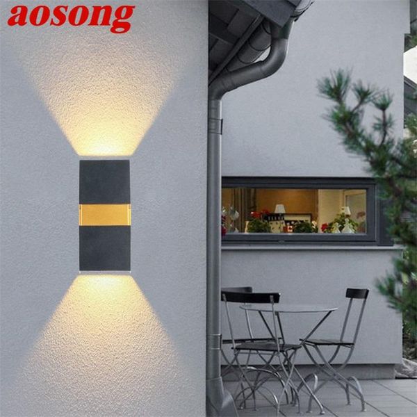 

outdoor wall lamps aosong light contemporary led lamp waterproof sconces home decorative for porch stairs