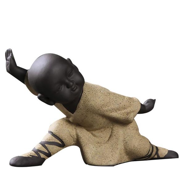 

decorative objects & figurines 1pcs monk decor purple sands statue temple style ornament tea pet arrangement for home shop posture 4