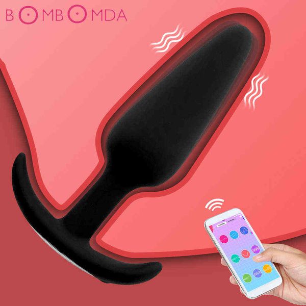 Controle de longa distância Vibrador Bluetooth App Butt Plug Remoto Controle Anal Plug Massagem Pussy Brinquedo Sexo adulto ProductP0804