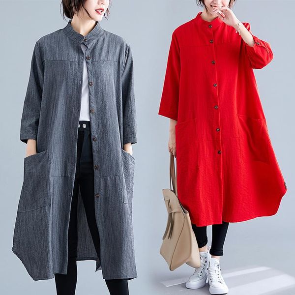 

medium-length seven-sleeve shirt woman a448 casual dresses, Black;gray