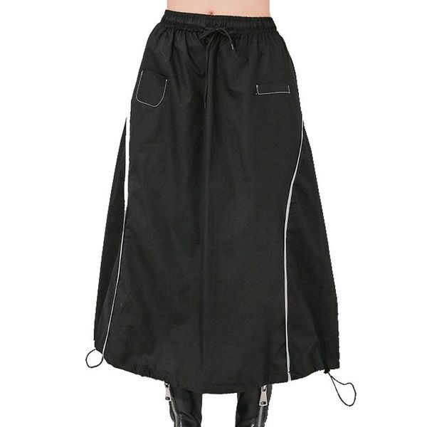 

skirts qing mo black women a line skirt 2021 spring summer high waist solid female personality zqy2731