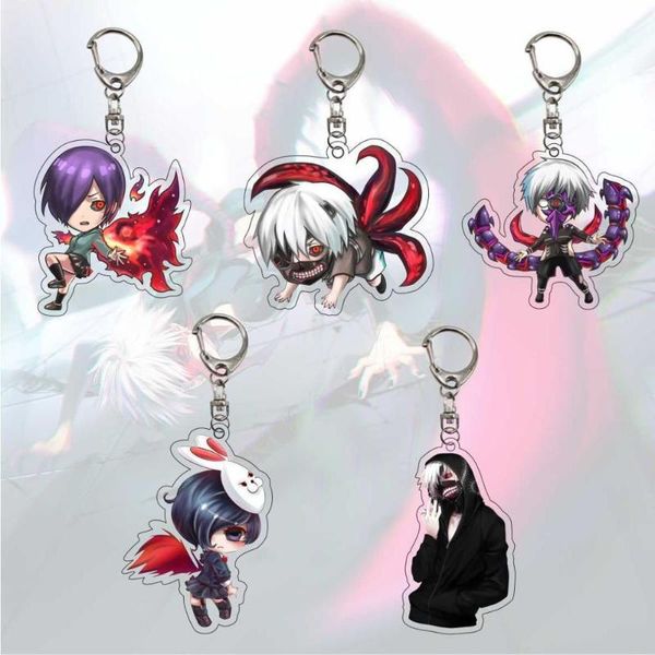 

keychains gothic tokyo ghoul kaneki ken keychain transparent double sided acrylic key chain bag pendant fans gift anime jewelry llaveros, Silver