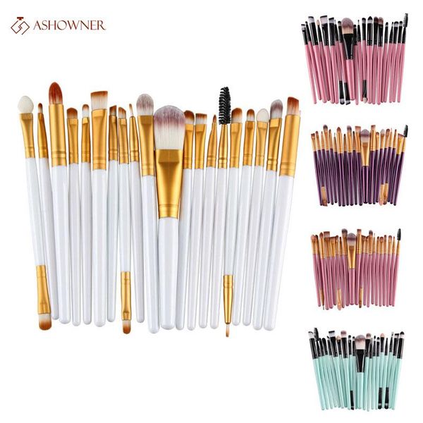 

20pcs makeup brushes set plastic handle soft synthetic hair powder foundation eyeshadow make up cosmetics