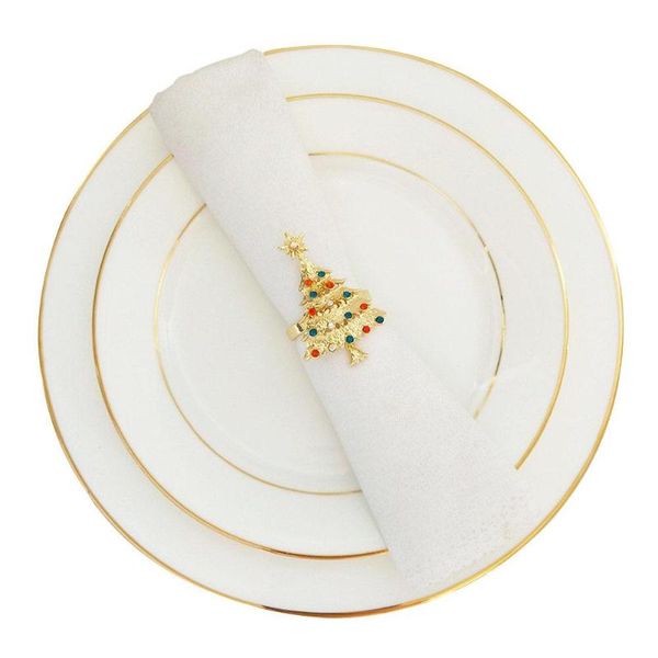 

napkin rings christmas tree buckle metal ring wedding dinner party table decoration for home servilletero