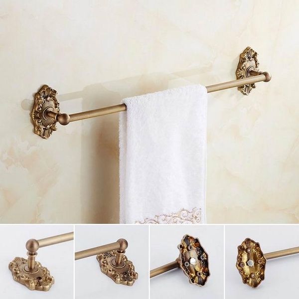 

towel racks antique brass rack single bar european carved copper brushed holder wall mounted bathroom hardware set