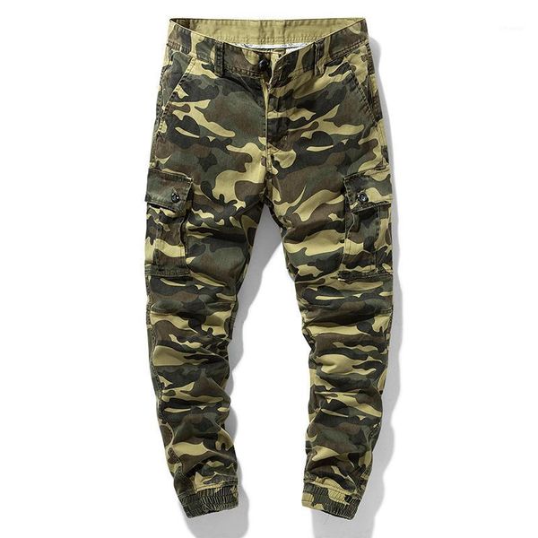 

men's pants men camouflage jogger cargo cotton brand casual loose tactical military fashion streetwear trousers big size, Black