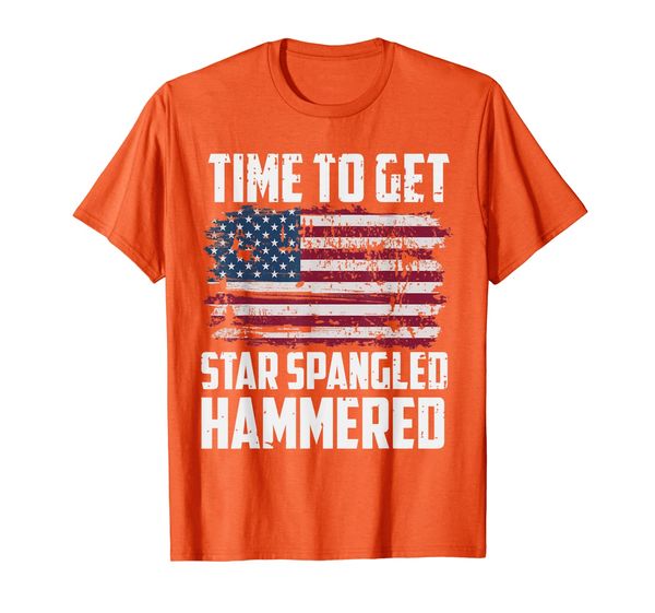 

time to get star spangled hammered fourth of july t-shirt, White;black