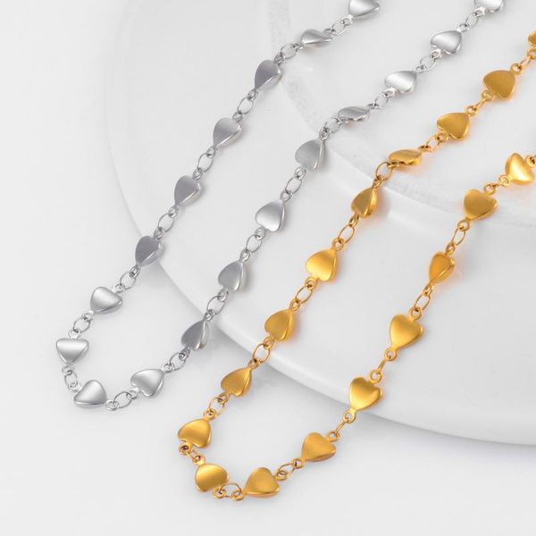 

chokers the stainless steel love necklace is cute and suitable for ladies. jewelry, Golden;silver