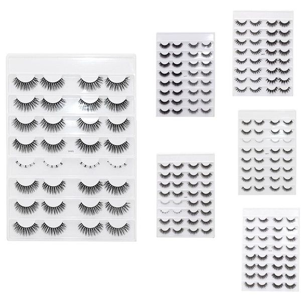 

pairs 3d faux mink eyelashes natural thick long false dramatic fake lashes makeup