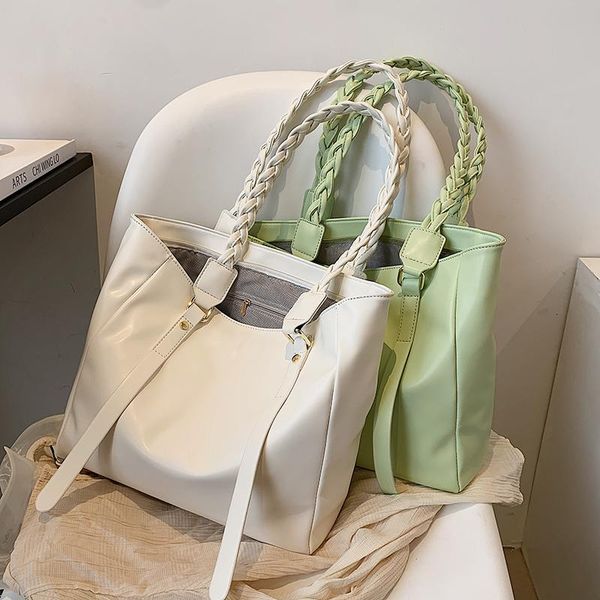 

evening bags large soft pu leather shoulder for women 2021 trend lady green shopping travel handbags and purses good totes