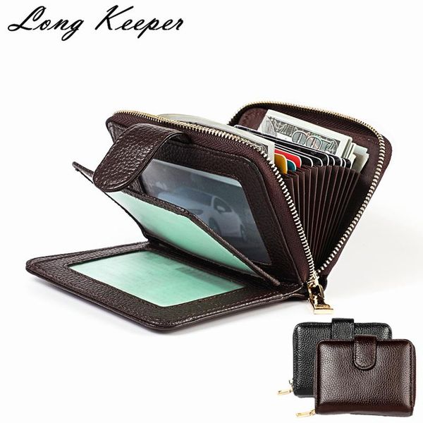 

wallets black purse for men genuine leather men's male wallet card holder cowskin soft multifunction purses mini retro, Red;black
