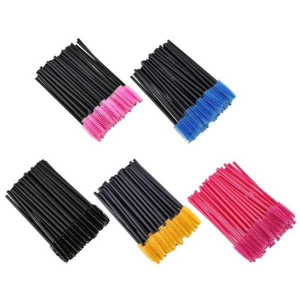 

makeup brushes 50pcs disposable silicone gel eyelash brush comb mascara wands eye lashes extension professional beauty tool for women