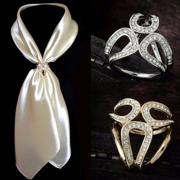

pins, brooches luxury scarf buckle wedding hoop brooch pins for women crystal holder silk shawl ring clip jewelry gift, Gray