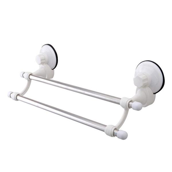 

towel racks 18.5 inch double bars suction cup rail holder storage wall mounted abs bathroom organizer kitchen el