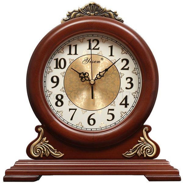 

desk & table clocks european clock quartz solid wood silent american retro modern