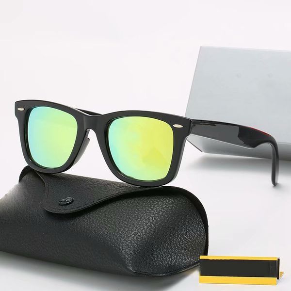 Yüksek kaliteli güneş gözlüğü parlayan renk değiştirme klasik erkek ve kadın renkli sürüş retro havacı gezgin marka kutusu ile satışı