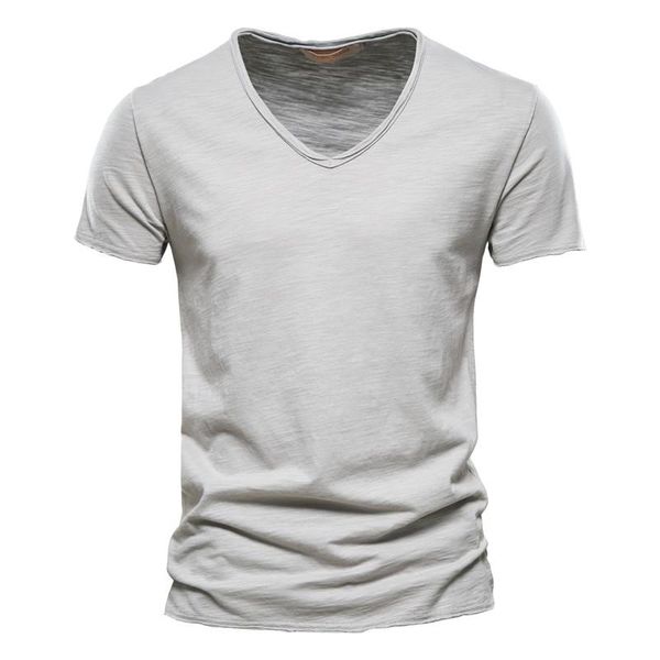 

men's t-shirts brand quality 100% cotton men t-shirt v-neck fashion design slim fit soild male tees short sleeve t shirt for, White;black