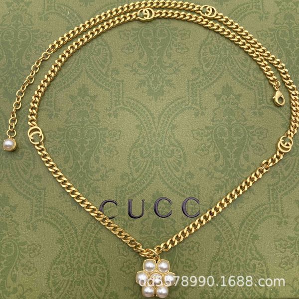 

design jewelry gujia necklace family flower pearl rhinestone fashion exquisite pendant multi gift light luxury pastoral style, Silver