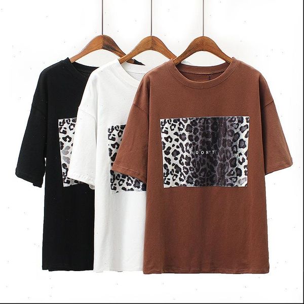 

womens leopard print short sleeve harajukuer zaraing style za vadiming sheining women t shirt tshirt streetwear vintage, White