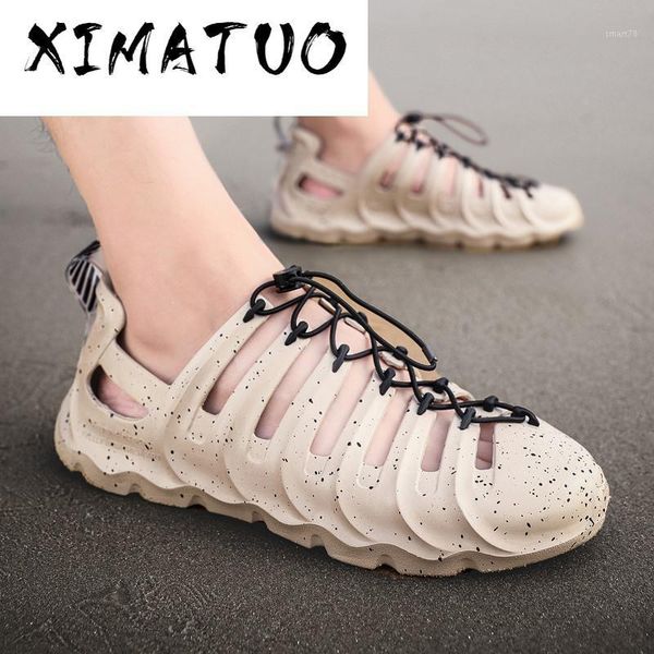 

sandals 2021 men summer jelly lightweight massage camouflage flip flops beach shoes gladiator garden rubber bottom1, Black