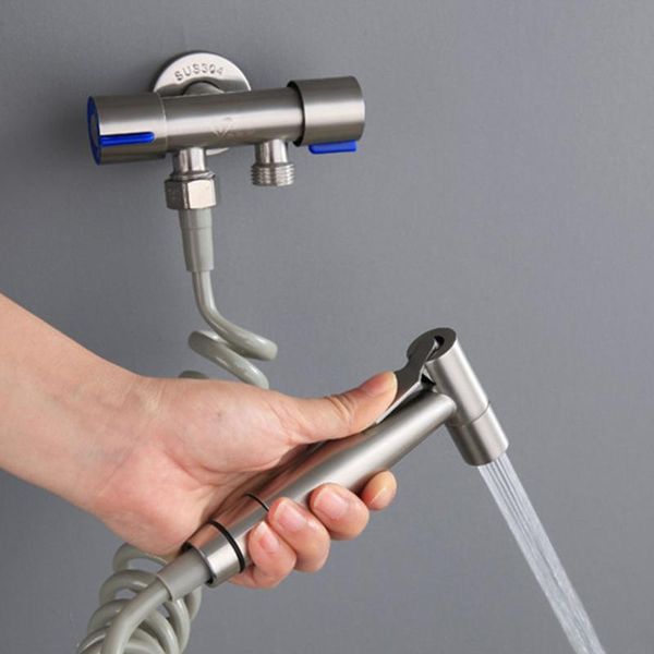 

stainless steel bathroom sprayer toilet heat-resistant hand held shattaf high pressure bidet nozzle faucets