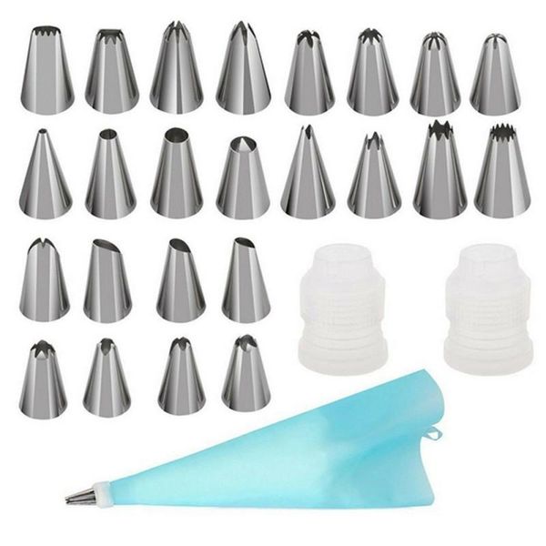 

baking & pastry tools 37 pcs/set russian tulip icing piping nozzles stainless steel flower cream tips bag cupcake cake decorating