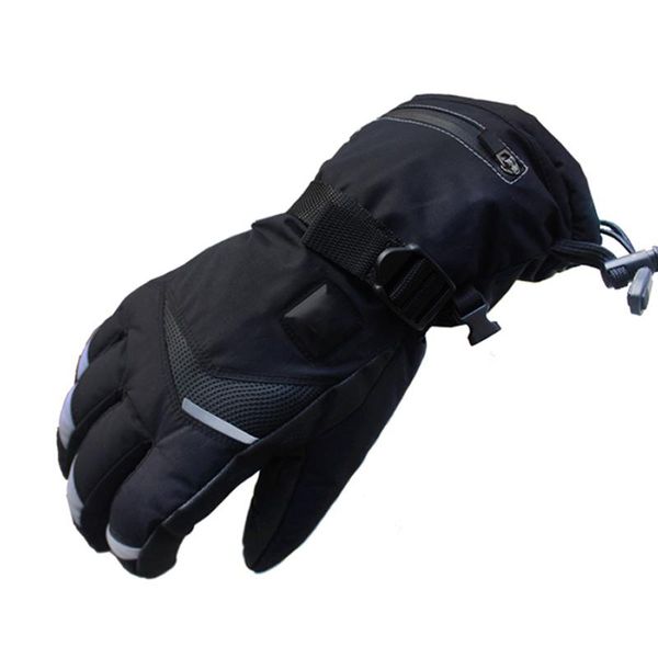 

cycling gloves electric heated touchscreen heating winter ski hiking bicycle waterproof heat insulated thermal us/eu plug, Black