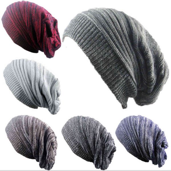 New Unisex Womens Mens Knit Baggy Beanie Chapéu Inverno Quente Ski Cap MZ005 Y21111