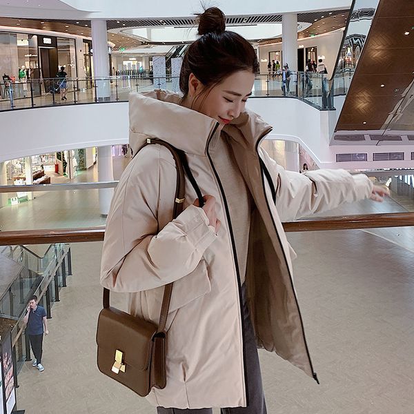 

Women's Down & Parkas Causal Hooded Winter Jacket Women Cotton Padded Warm Thicken Drawstring Ladies Medium Long Coats Parka Womens Jackets JKE4, Black